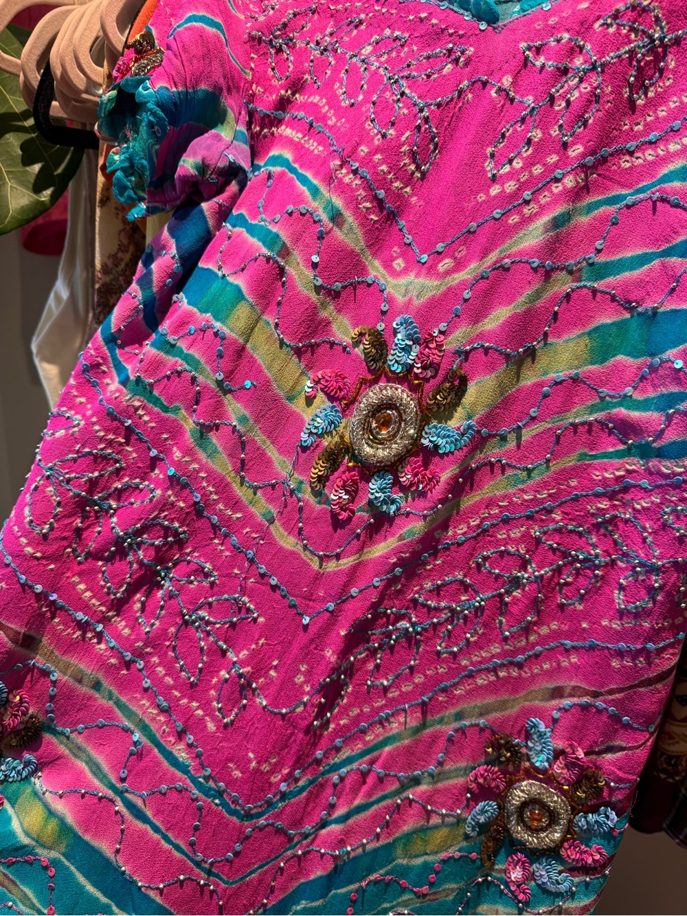 Gorgeous Silk Desi Beaded Sequin Colorful Embellished Dress Size S - Picture 8 of 11